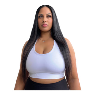 White Hoodie Sports Bra for Women
