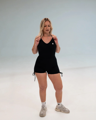 Black Iconic Sculpt Romper for Women