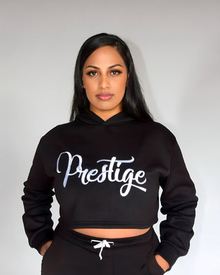 Black Ultra-Light Cropped Hoodie for Women